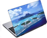 ezyPRNT Island and Ocean Blue Landscape Nature (14 to 14.9 inch) Vinyl Laptop Decal 14   Laptop Accessories  (ezyPRNT)