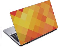 ezyPRNT Yellow Orange Squares Pattern (14 to 14.9 inch) Vinyl Laptop Decal 14   Laptop Accessories  (ezyPRNT)