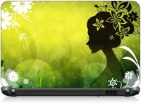 VI Collections GIRL AND FLOWER ABSTRACT pvc Laptop Decal 15.6   Laptop Accessories  (VI Collections)