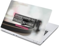 ezyPRNT Music Speaks Motivation Quote (13 to 13.9 inch) Vinyl Laptop Decal 13   Laptop Accessories  (ezyPRNT)