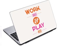 ezyPRNT Work Smart Play More (14 inch) Vinyl Laptop Decal 14   Laptop Accessories  (ezyPRNT)