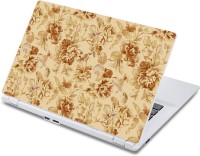 ezyPRNT Brown Floral Pattern (13 to 13.9 inch) Vinyl Laptop Decal 13   Laptop Accessories  (ezyPRNT)