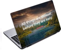 ezyPRNT All thigs are difficult Motivation Quote (14 to 14.9 inch) Vinyl Laptop Decal 14   Laptop Accessories  (ezyPRNT)