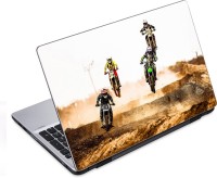 ezyPRNT Motor Cycle and 4 Racing Bikes Sports (14 to 14.9 inch) Vinyl Laptop Decal 14   Laptop Accessories  (ezyPRNT)