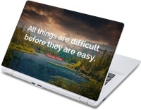 ezyPRNT All thigs are difficult Motivation Quote (13 to 13.9 inch) Vinyl Laptop Decal 13   Laptop Accessories  (ezyPRNT)