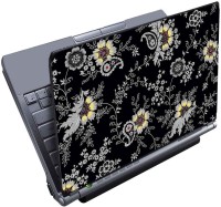 Finest Black And Grey Floral Vinyl Laptop Decal 15.6   Laptop Accessories  (Finest)