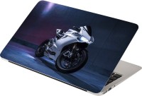 Anweshas White Bike Vinyl Laptop Decal 15.6   Laptop Accessories  (Anweshas)