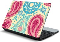 ezyPRNT Pink and blue Embroidery Art Vinyl Laptop Decal 15.6   Laptop Accessories  (ezyPRNT)