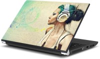 ezyPRNT Girl Listening and Dancing Music L (15 to 15.6 inch) Vinyl Laptop Decal 15   Laptop Accessories  (ezyPRNT)
