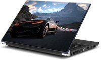 ezyPRNT Blue Mountains and Black Sports Car (13 to 13.9 inch) Vinyl Laptop Decal 13   Laptop Accessories  (ezyPRNT)