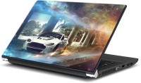 ezyPRNT White Car with Alloy Wheels with Graphics (15 to 15.6 inch) Vinyl Laptop Decal 15   Laptop Accessories  (ezyPRNT)