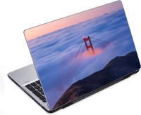 ezyPRNT Golden Gate Fog Nature (14 to 14.9 inch) Vinyl Laptop Decal 14   Laptop Accessories  (ezyPRNT)
