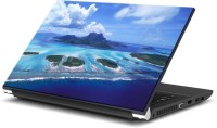 ezyPRNT Island and Ocean Blue Landscape Nature (15 to 15.6 inch) Vinyl Laptop Decal 15   Laptop Accessories  (ezyPRNT)