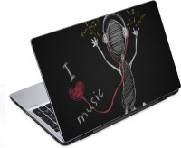 ezyPRNT Skull and Abstract Music I (14 to 14.9 inch) Vinyl Laptop Decal 14   Laptop Accessories  (ezyPRNT)