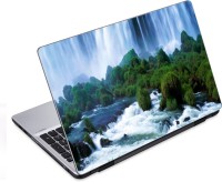 ezyPRNT Beautiful Brook and Huge Waterfall Behind Nature (14 to 14.9 inch) Vinyl Laptop Decal 14   Laptop Accessories  (ezyPRNT)