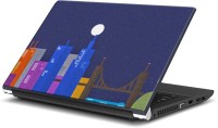 Rangeele Inkers Vector City In Night Vinyl Laptop Decal 15.6   Laptop Accessories  (Rangeele Inkers)