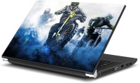 ezyPRNT Motor Cycle and Racing Bike Sports Blue (15 to 15.6 inch) Vinyl Laptop Decal 15   Laptop Accessories  (ezyPRNT)