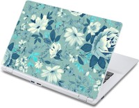 ezyPRNT White Flower Blue Floral Pattern (13 to 13.9 inch) Vinyl Laptop Decal 13   Laptop Accessories  (ezyPRNT)