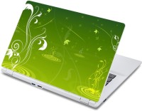 ezyPRNT Green Fantasy Floral Pattern 2 (13 to 13.9 inch) Vinyl Laptop Decal 13   Laptop Accessories  (ezyPRNT)