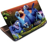 Finest Blue Parrots Vinyl Laptop Decal 15.6   Laptop Accessories  (Finest)