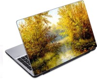 ezyPRNT Floating Yellow Leaves Nature (14 to 14.9 inch) Vinyl Laptop Decal 14   Laptop Accessories  (ezyPRNT)