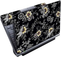 FineArts Black And Grey Floral Full Panel Vinyl Laptop Decal 15.6   Laptop Accessories  (FineArts)