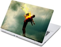 ezyPRNT Football Fireball Defense Sports (13 to 13.9 inch) Vinyl Laptop Decal 13   Laptop Accessories  (ezyPRNT)