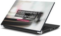 ezyPRNT Music Speaks Motivation Quote (15 to 15.6 inch) Vinyl Laptop Decal 15   Laptop Accessories  (ezyPRNT)