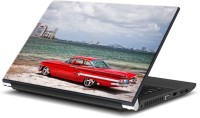 ezyPRNT Red Vintage Car at Beach (14 to 14.9 inch) Vinyl Laptop Decal 14   Laptop Accessories  (ezyPRNT)