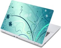 ezyPRNT Blue Fantasy Floral Pattern (13 to 13.9 inch) Vinyl Laptop Decal 13   Laptop Accessories  (ezyPRNT)