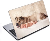 ezyPRNT Dog and the Baby Pet Animal (14 to 14.9 inch) Vinyl Laptop Decal 14   Laptop Accessories  (ezyPRNT)