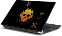 ezyPRNT Skull and Abstract Music A (15 to 15.6 inch) Vinyl Laptop Decal 15   Laptop Accessories  (ezyPRNT)