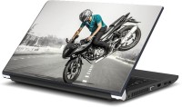 View Rangeele Inkers Biker Stunt On Road Vinyl Laptop Decal 15.6 Laptop Accessories Price Online(Rangeele Inkers)