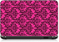 VI Collections PINK WITH BLACK DESIGN pvc Laptop Decal 15.6   Laptop Accessories  (VI Collections)