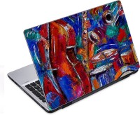 ezyPRNT Skull and Abstract Music D (14 to 14.9 inch) Vinyl Laptop Decal 14   Laptop Accessories  (ezyPRNT)