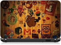 VI Collections LOGOS ON OLD WOOD pvc Laptop Decal 15.6   Laptop Accessories  (VI Collections)