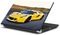 ezyPRNT Vroom! Yellow Racing Car (15 to 15.6 inch) Vinyl Laptop Decal 15   Laptop Accessories  (ezyPRNT)