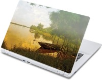 ezyPRNT Boat at Green SeaShore Nature (13 to 13.9 inch) Vinyl Laptop Decal 13   Laptop Accessories  (ezyPRNT)