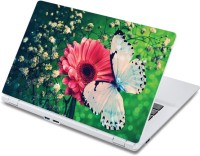 ezyPRNT Butterfly on Flower (13 to 13.9 inch) Vinyl Laptop Decal 13   Laptop Accessories  (ezyPRNT)