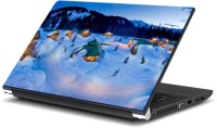 ezyPRNT Winter Chill with cabin hut at night (15 to 15.6 inch) Vinyl Laptop Decal 15   Laptop Accessories  (ezyPRNT)