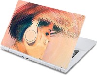 ezyPRNT Girl Listening and Dancing Music M (13 to 13.9 inch) Vinyl Laptop Decal 13   Laptop Accessories  (ezyPRNT)