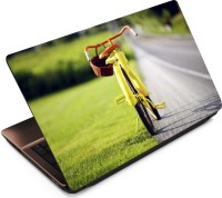 View Anweshas Yellow Cycle Vinyl Laptop Decal 15.6 Laptop Accessories Price Online(Anweshas)