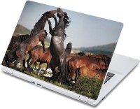 ezyPRNT Wild Horses jumping Wildlife (13 to 13.9 inch) Vinyl Laptop Decal 13   Laptop Accessories  (ezyPRNT)