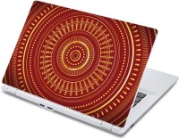 ezyPRNT Concentric Circles & Golden Rangoli Pattern (13 to 13.9 inch) Vinyl Laptop Decal 13   Laptop Accessories  (ezyPRNT)