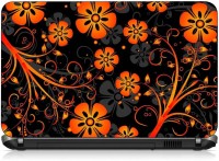 VI Collections RED AND GRAY FLOWER ABSTRACT pvc Laptop Decal 15.6   Laptop Accessories  (VI Collections)