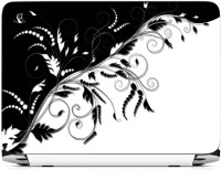 FineArts Black and White Leaves Abstract Vinyl Laptop Decal 15.6   Laptop Accessories  (FineArts)