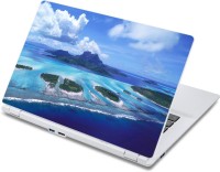 ezyPRNT Island and Ocean Blue Landscape Nature (13 to 13.9 inch) Vinyl Laptop Decal 13   Laptop Accessories  (ezyPRNT)