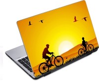 ezyPRNT Bicylcle Ride With Dad (14 to 14.9 inch) Vinyl Laptop Decal 14   Laptop Accessories  (ezyPRNT)