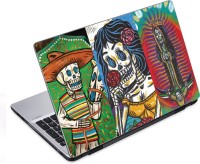 ezyPRNT Skull and Abstract F (14 to 14.9 inch) Vinyl Laptop Decal 14   Laptop Accessories  (ezyPRNT)