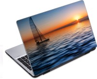ezyPRNT Travel and Tourism - Boating and Sunrise (14 to 14.9 inch) Vinyl Laptop Decal 14   Laptop Accessories  (ezyPRNT)